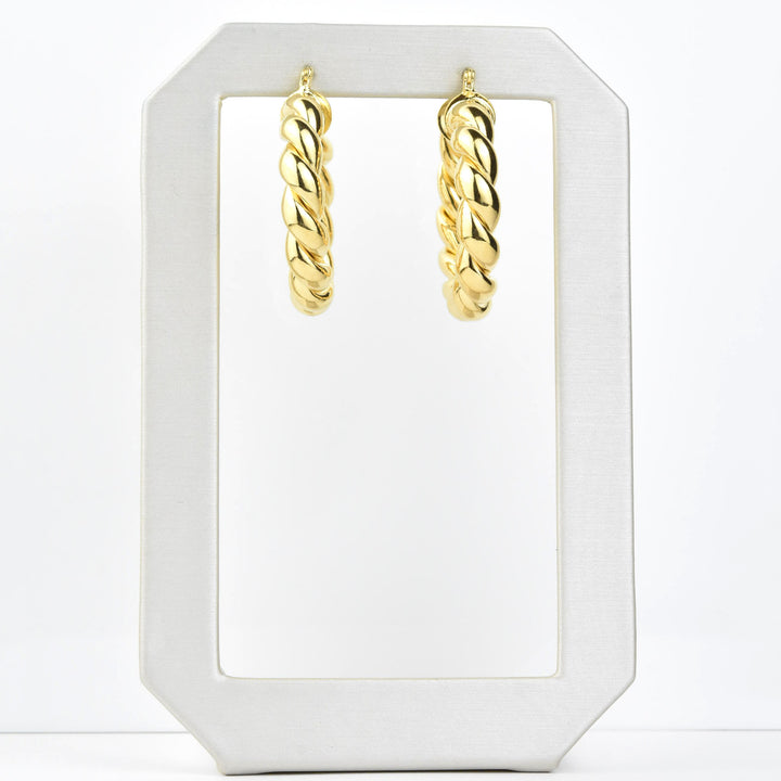 Medium Chunky Twist Hoops - Goldmakers Fine Jewelry