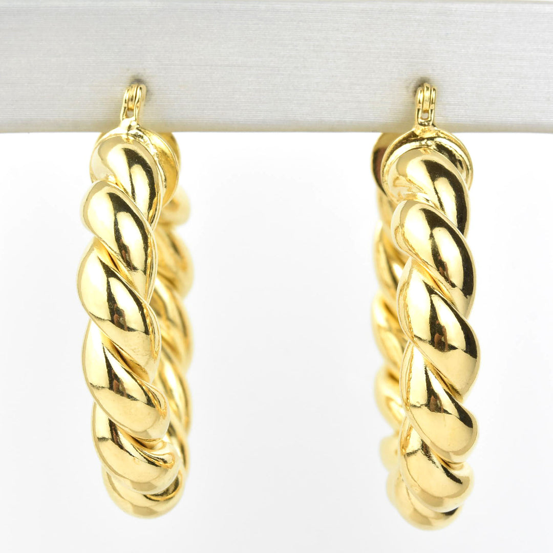Medium Chunky Twist Hoops - Goldmakers Fine Jewelry