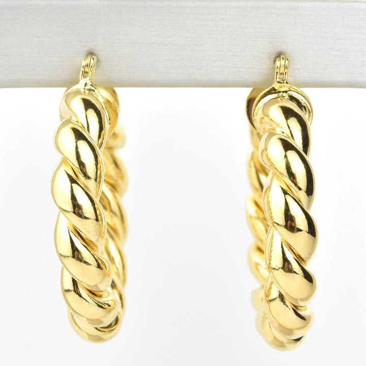 Medium Chunky Twist Hoops - Goldmakers Fine Jewelry