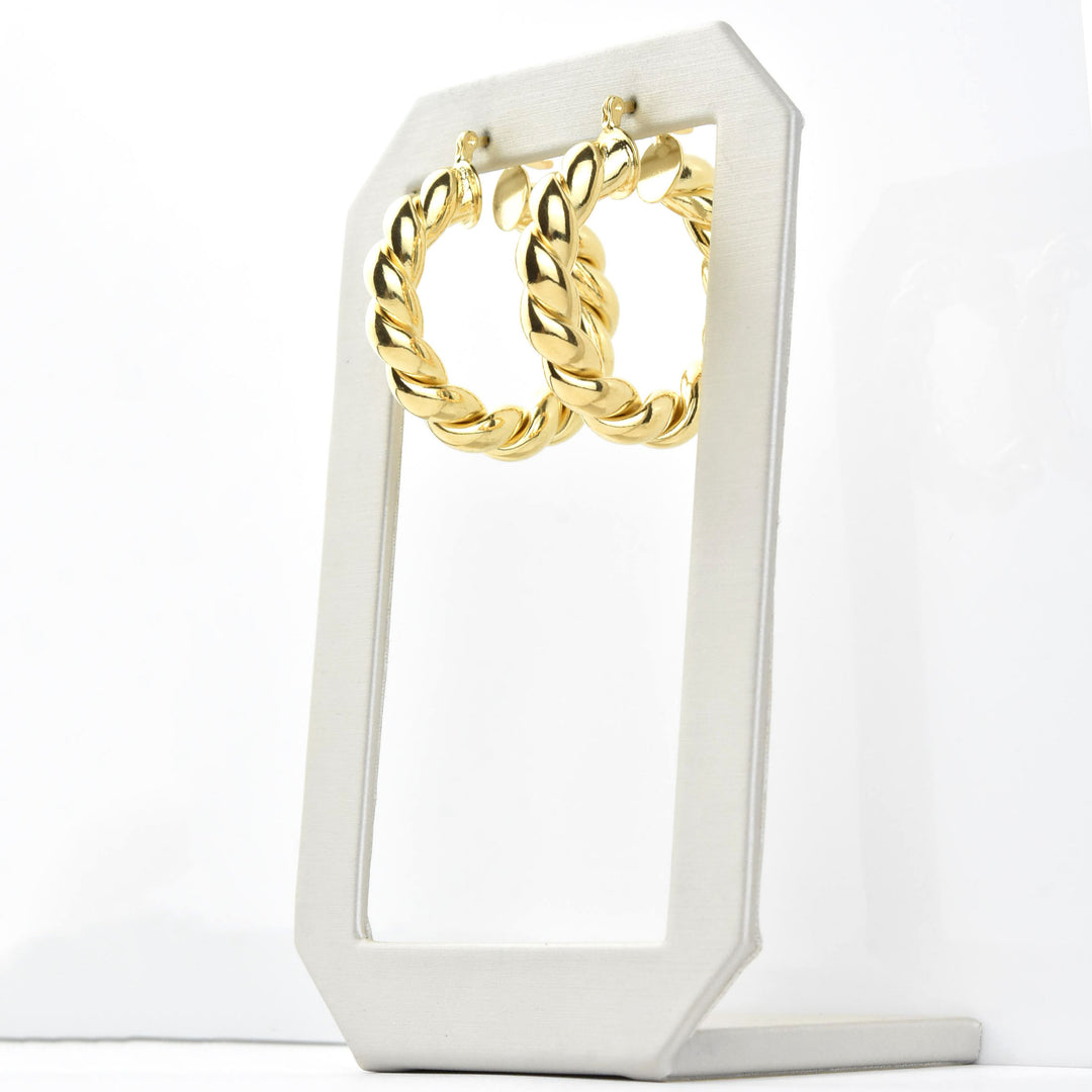 Medium Chunky Twist Hoops - Goldmakers Fine Jewelry