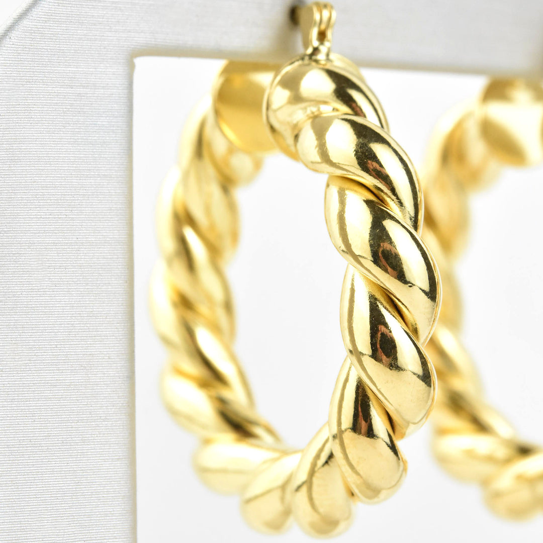 Medium Chunky Twist Hoops - Goldmakers Fine Jewelry