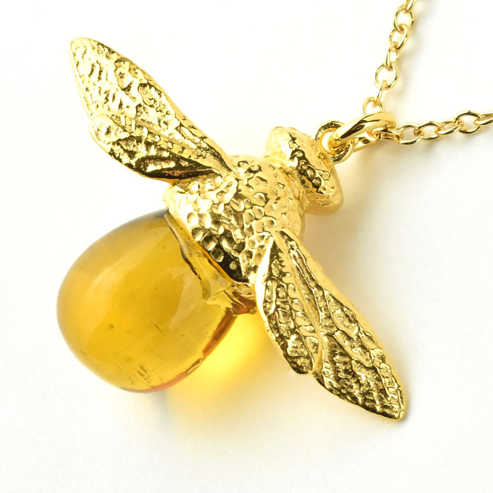 Citrine Bee Necklace - Goldmakers Fine Jewelry