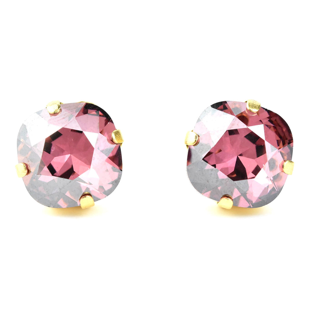 Classic Crystal Studs in Gold Plate - Goldmakers Fine Jewelry