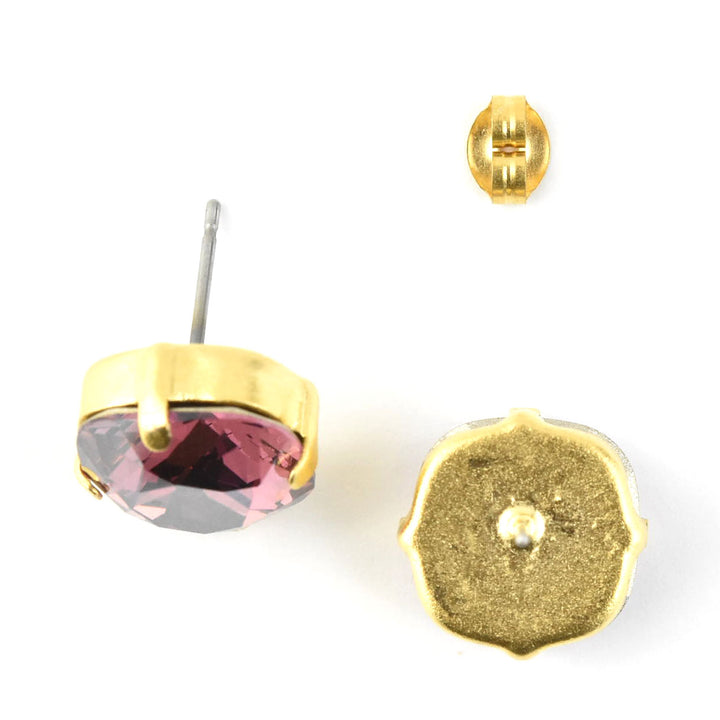 Classic Crystal Studs in Gold Plate - Goldmakers Fine Jewelry