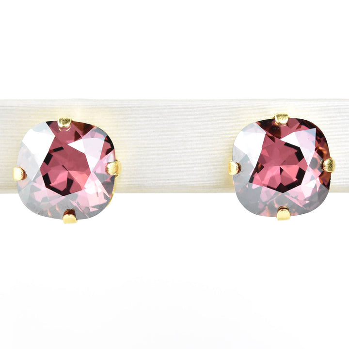 Classic Crystal Studs in Gold Plate - Goldmakers Fine Jewelry