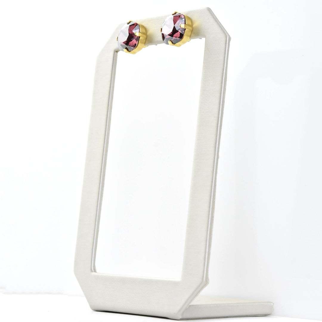 Classic Crystal Studs in Gold Plate - Goldmakers Fine Jewelry