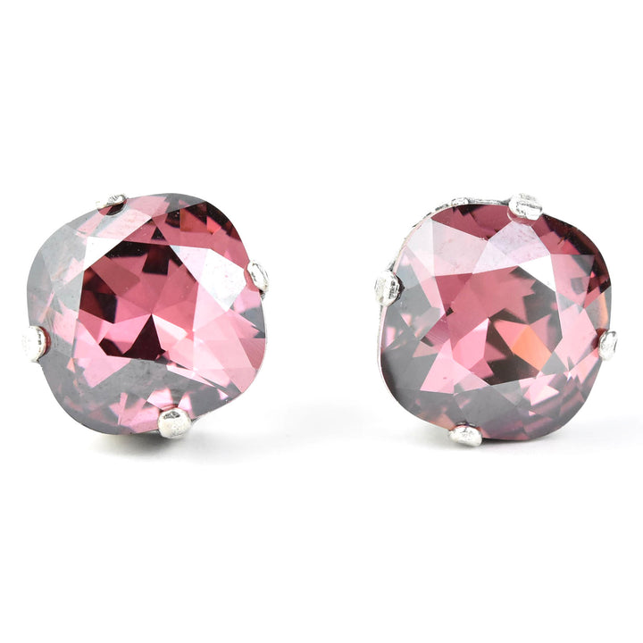 Classic Crystal Studs in Silver Plate - Goldmakers Fine Jewelry