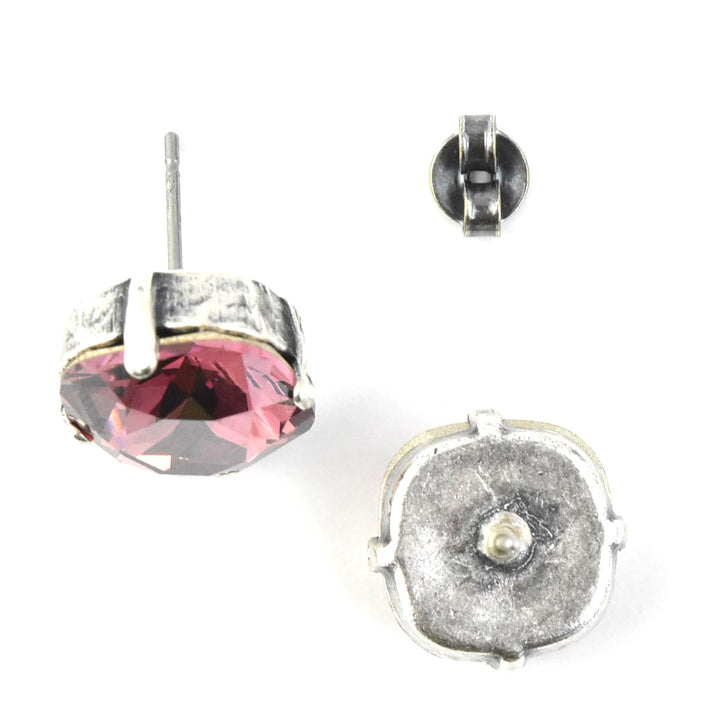 Classic Crystal Studs in Silver Plate - Goldmakers Fine Jewelry