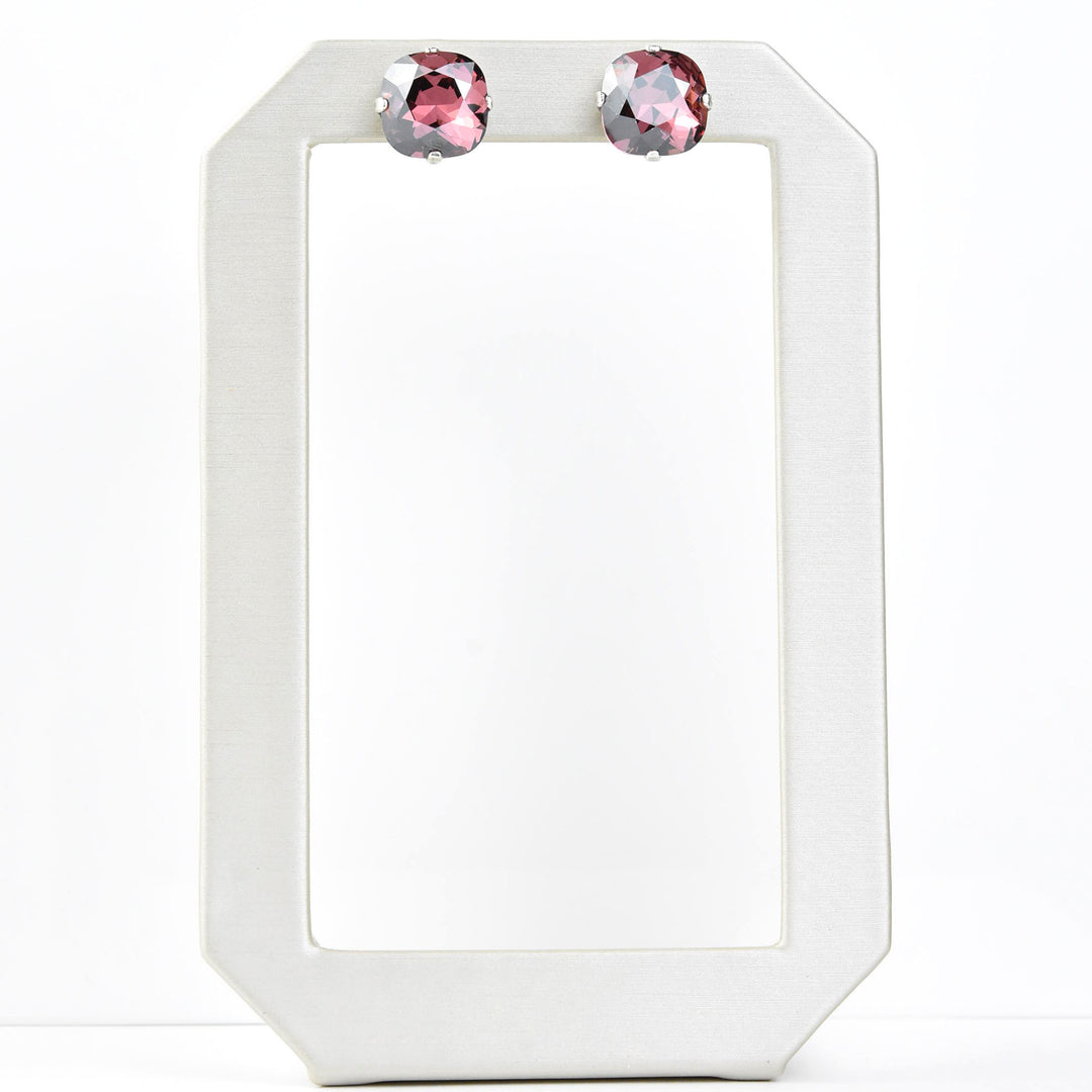 Classic Crystal Studs in Silver Plate - Goldmakers Fine Jewelry