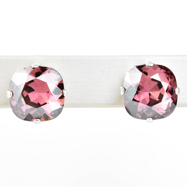 Classic Crystal Studs in Silver Plate - Goldmakers Fine Jewelry