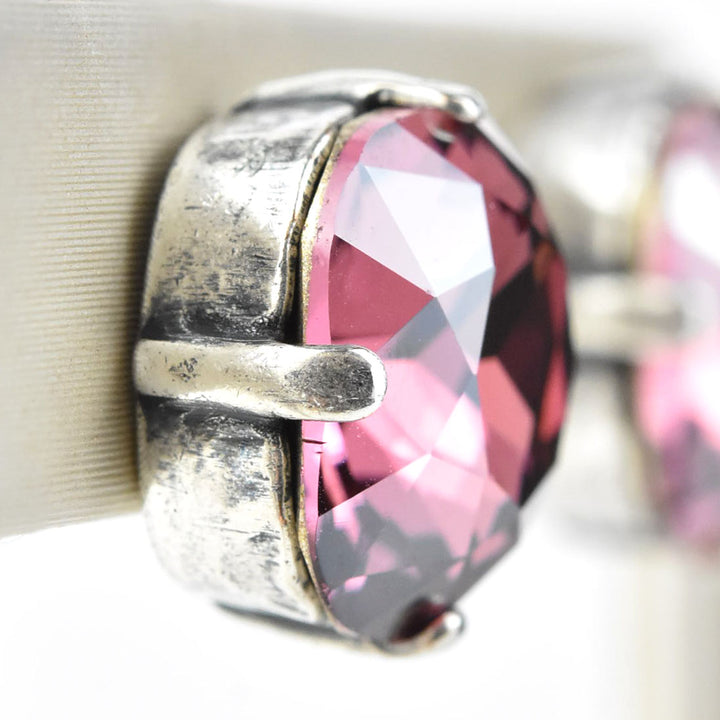 Classic Crystal Studs in Silver Plate - Goldmakers Fine Jewelry