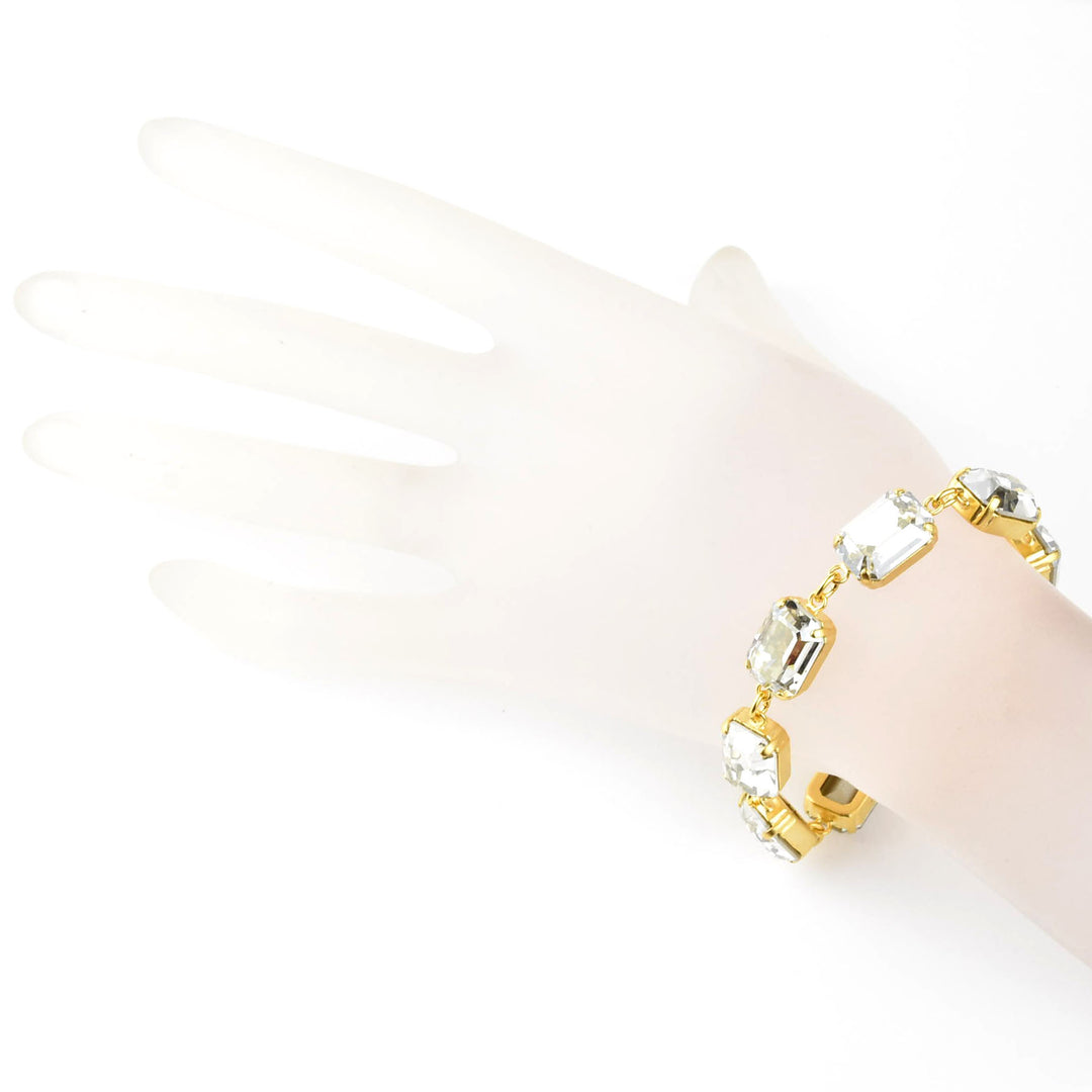 Emerald Cut Crystal Bracelet - Goldmakers Fine Jewelry