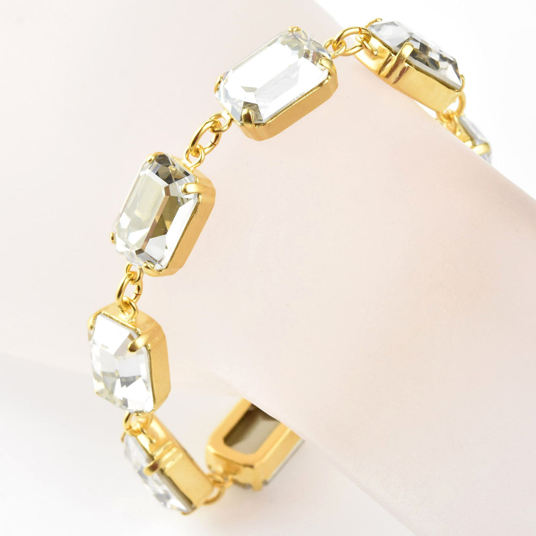 Emerald Cut Crystal Bracelet - Goldmakers Fine Jewelry
