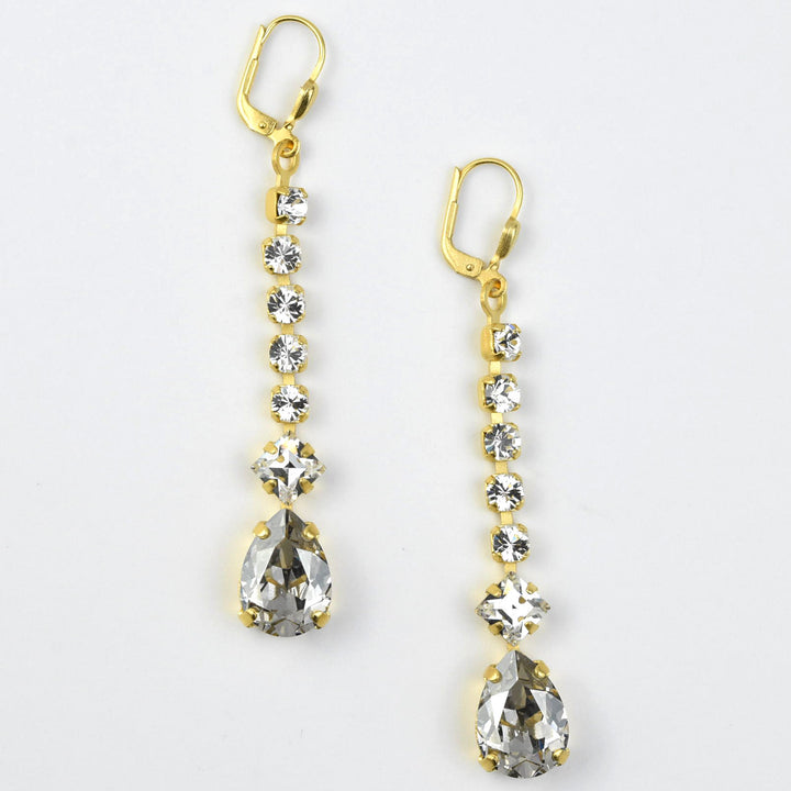 Deco Crystal Dangle Earrings - Goldmakers Fine Jewelry