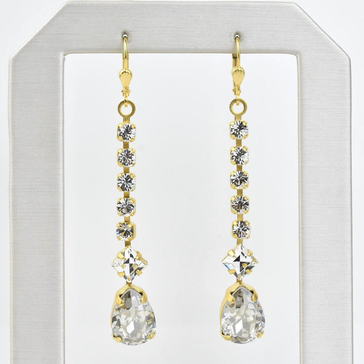 Deco Crystal Dangle Earrings - Goldmakers Fine Jewelry