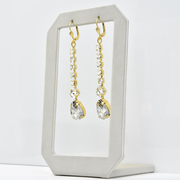 Deco Crystal Dangle Earrings - Goldmakers Fine Jewelry