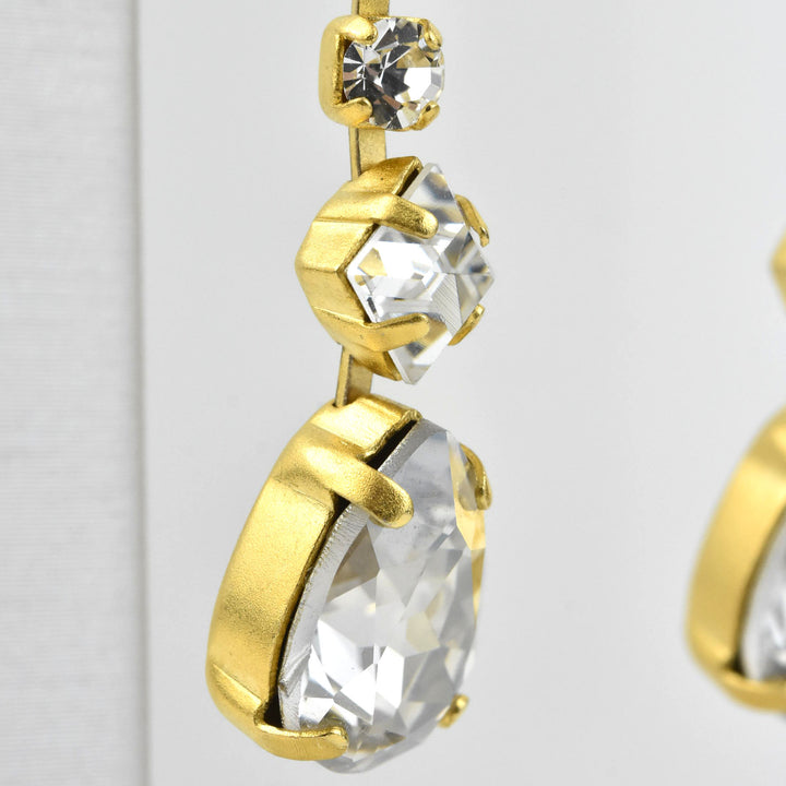 Deco Crystal Dangle Earrings - Goldmakers Fine Jewelry