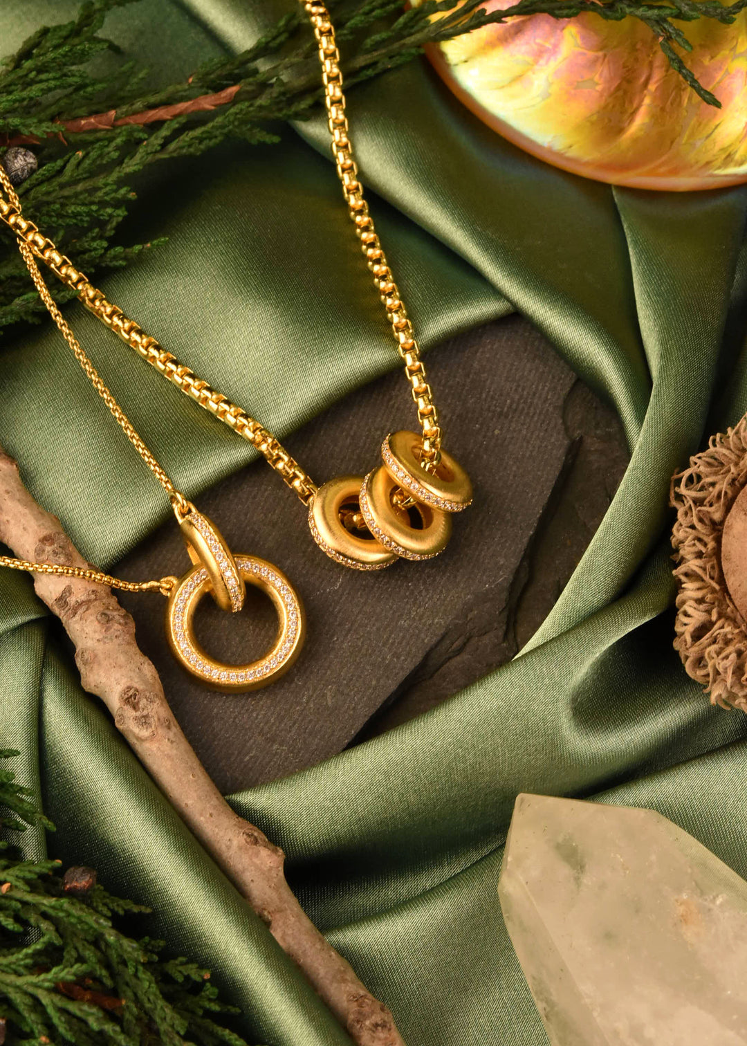 Dauphine Pave Pendant Necklace - Goldmakers Fine Jewelry