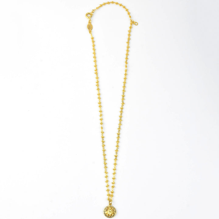 Crystal Halo Bee Necklace Gold Plate - Goldmakers Fine Jewelry