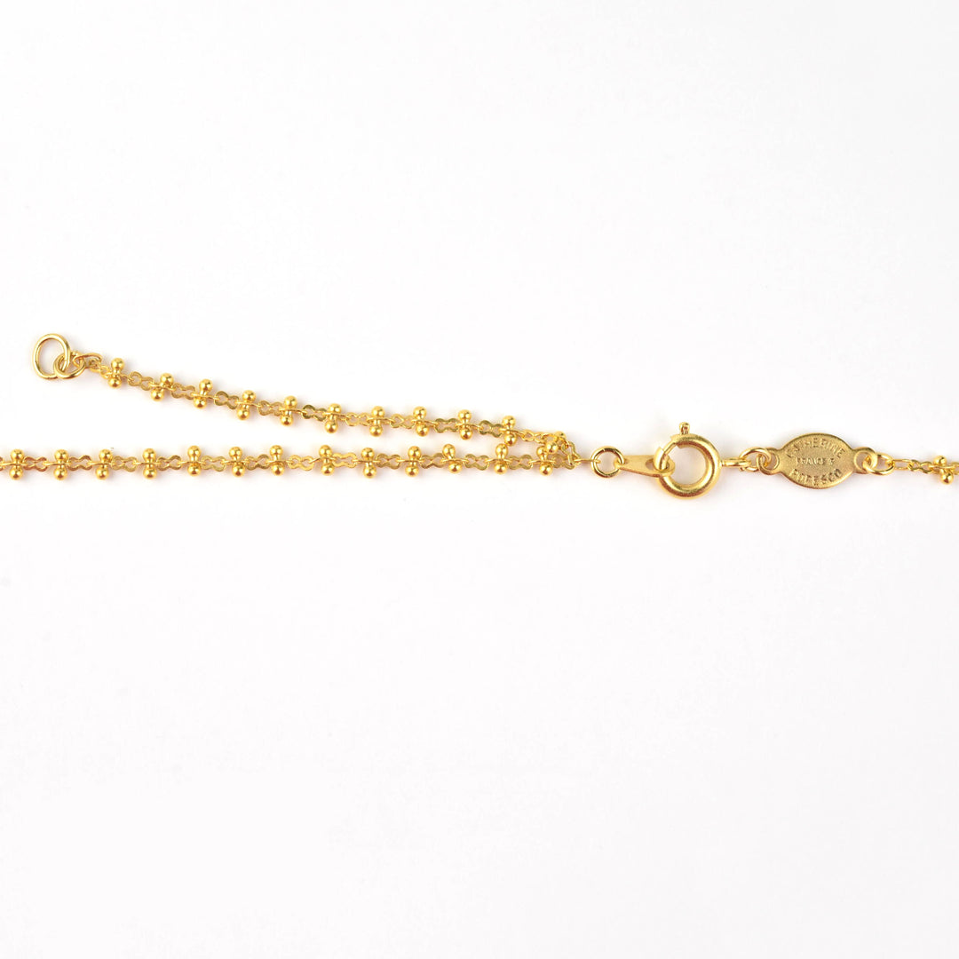 Crystal Halo Bee Necklace Gold Plate - Goldmakers Fine Jewelry