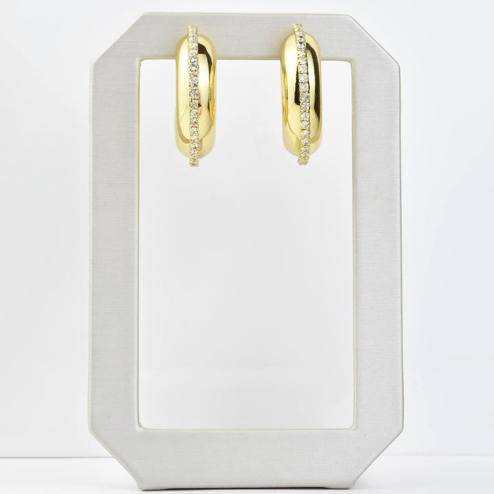 Crystal Stripe Hoops - Goldmakers Fine Jewelry