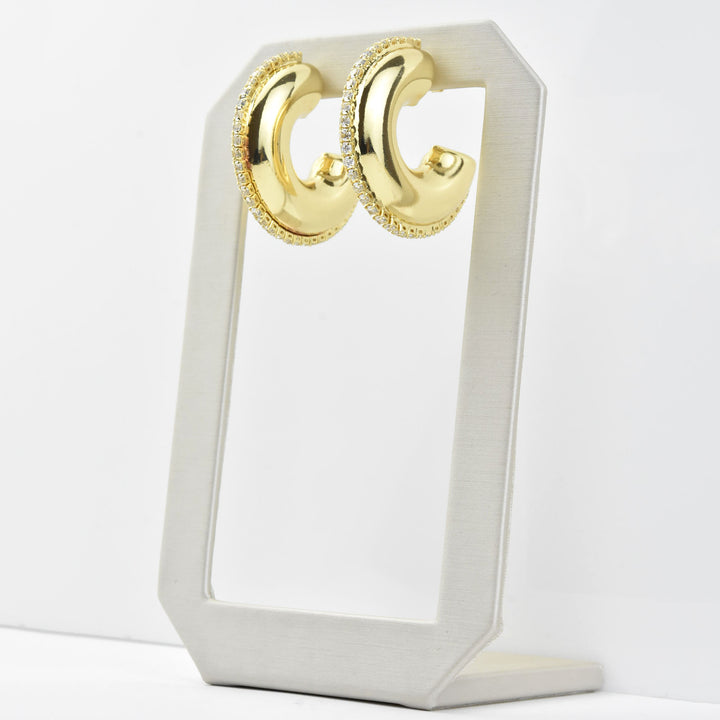 Crystal Stripe Hoops - Goldmakers Fine Jewelry