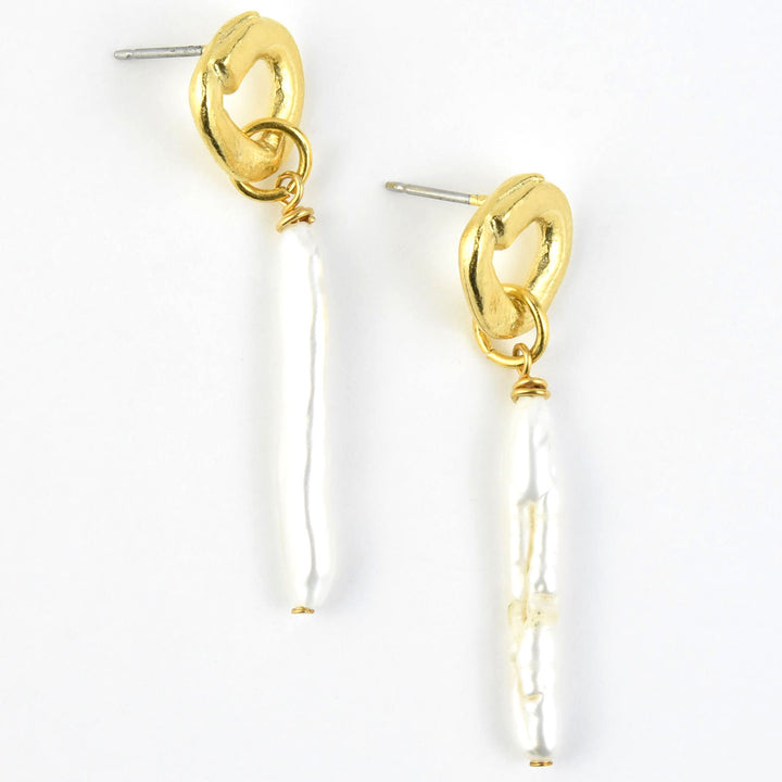 Cycles Earrings with Pearls - Goldmakers Fine Jewelry