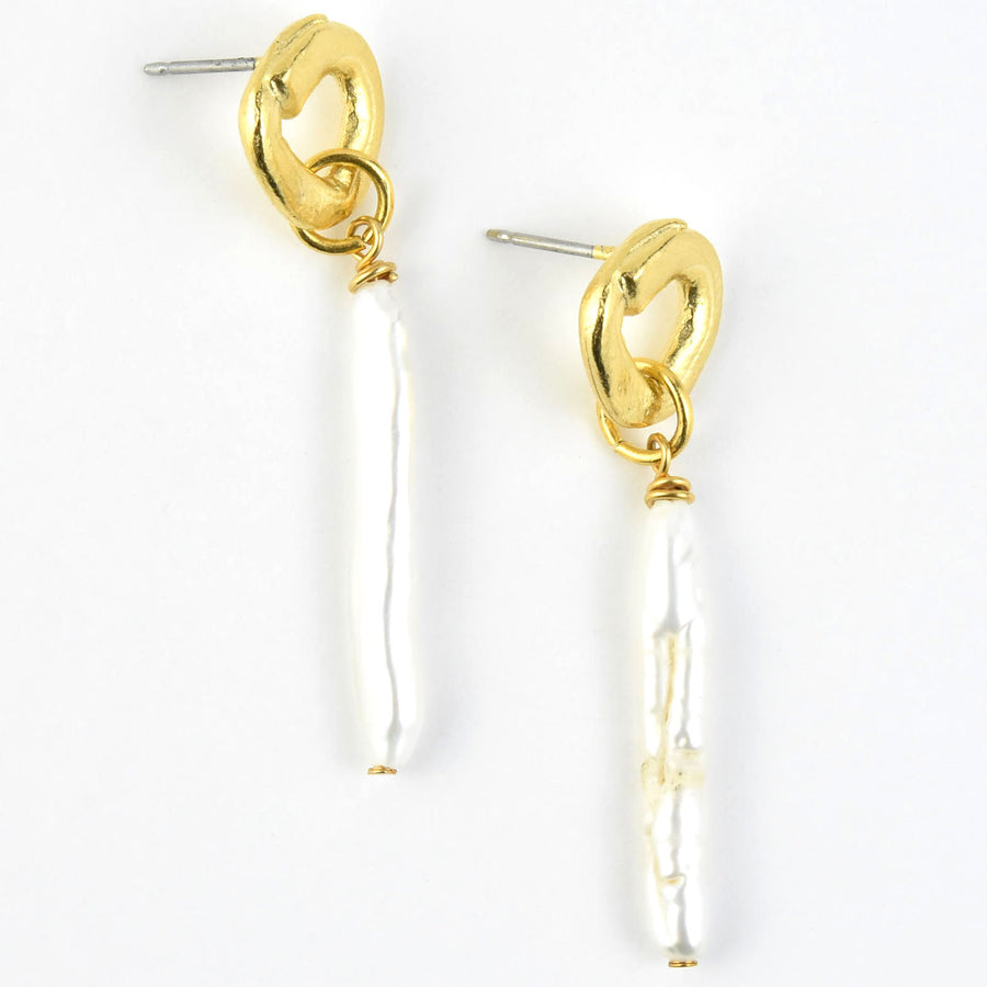 Cycles Earrings with Pearls - Goldmakers Fine Jewelry