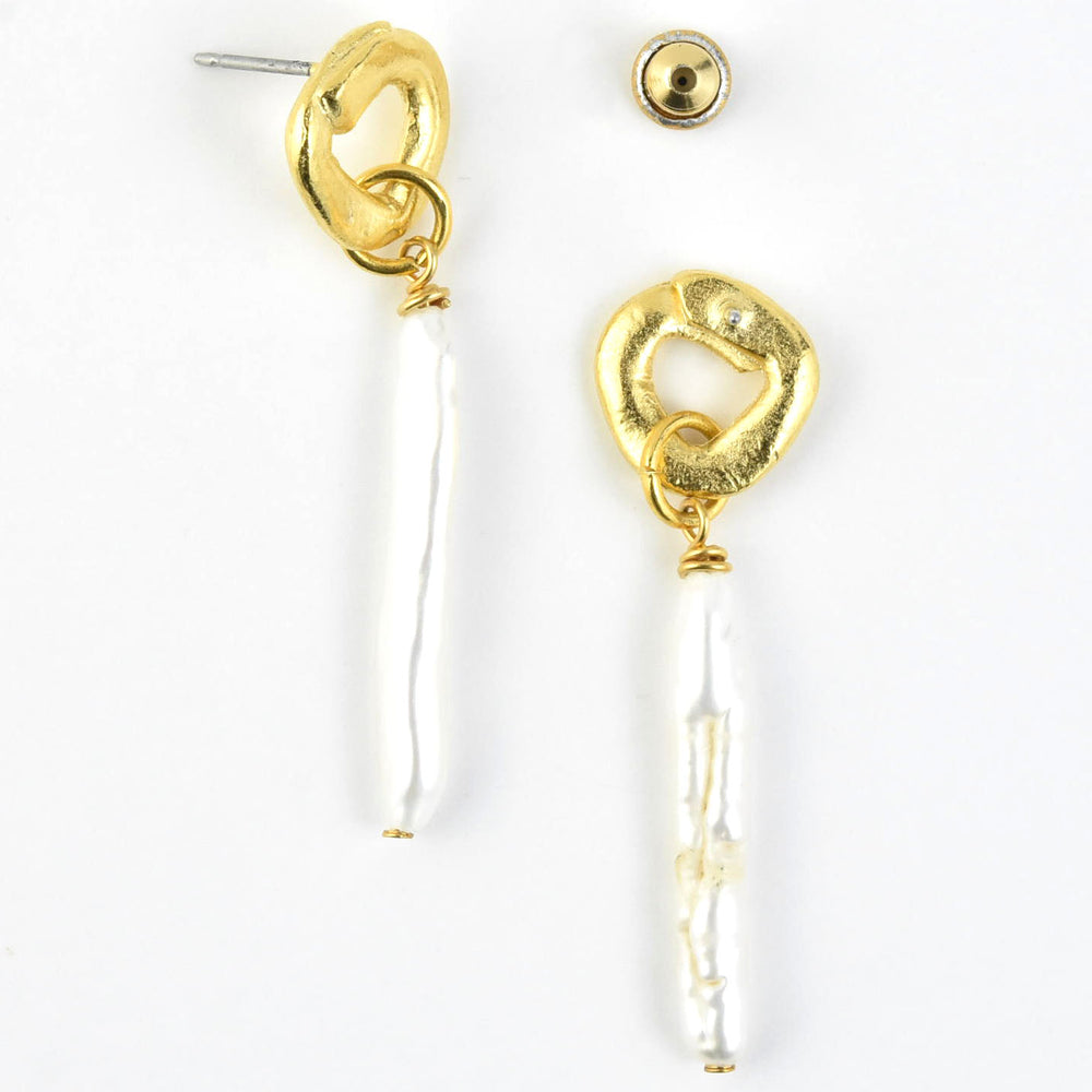 Cycles Earrings with Pearls - Goldmakers Fine Jewelry