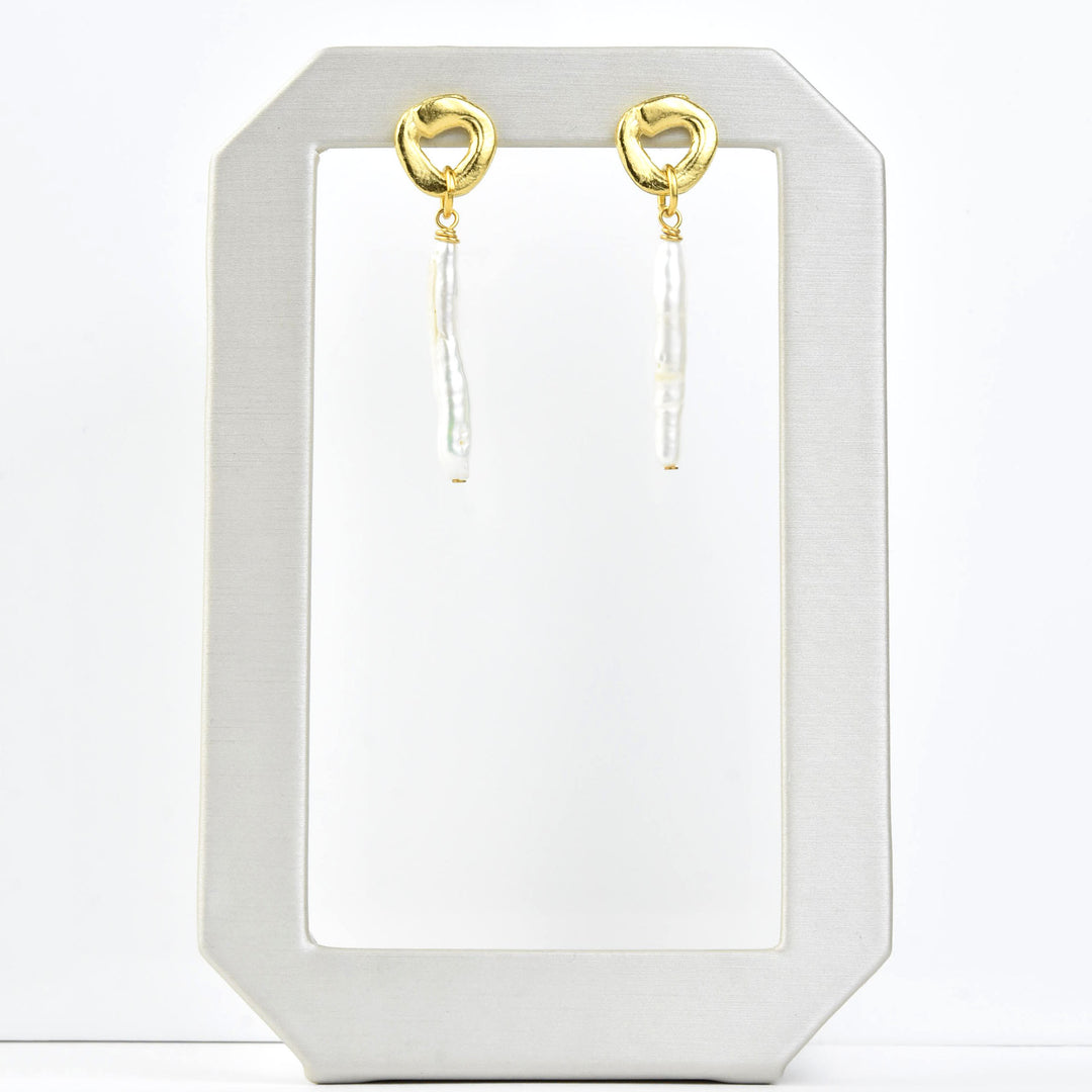 Cycles Earrings with Pearls - Goldmakers Fine Jewelry