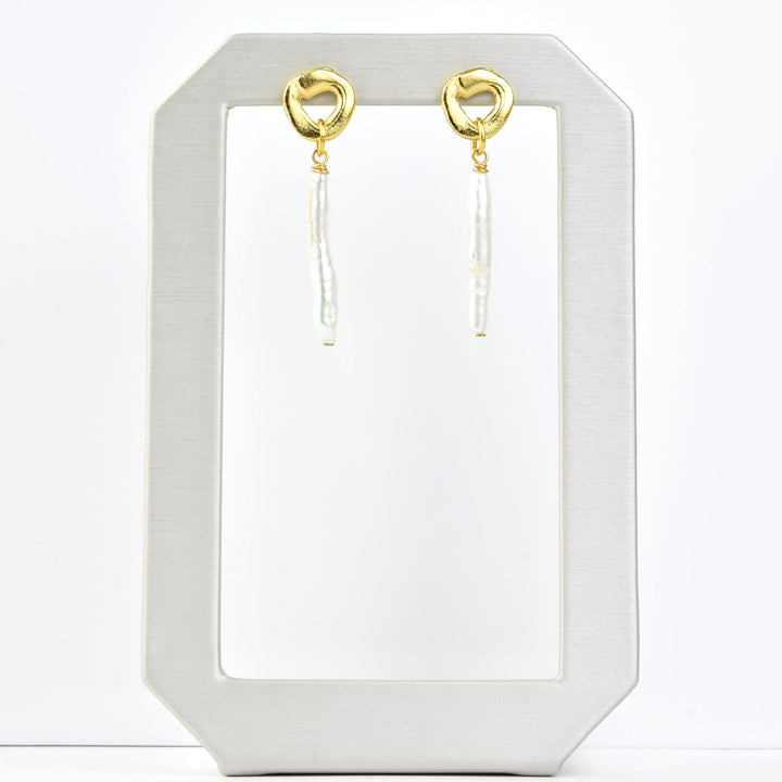Cycles Earrings with Pearls - Goldmakers Fine Jewelry