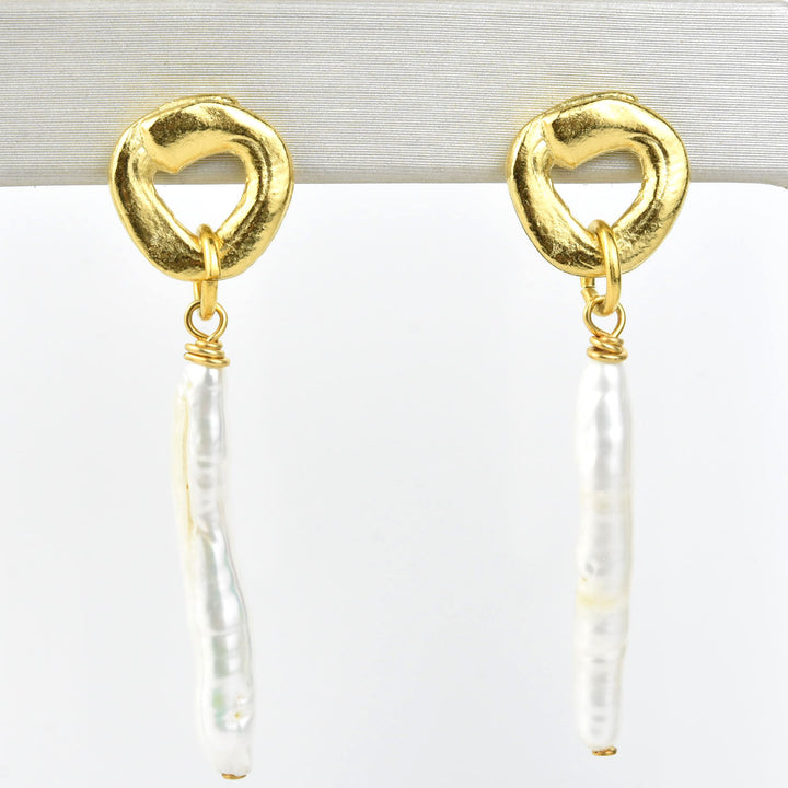 Cycles Earrings with Pearls - Goldmakers Fine Jewelry
