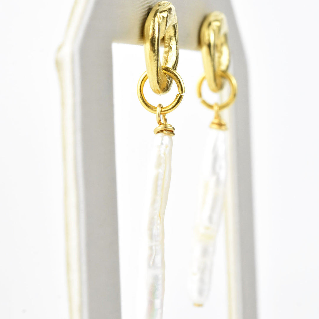 Cycles Earrings with Pearls - Goldmakers Fine Jewelry