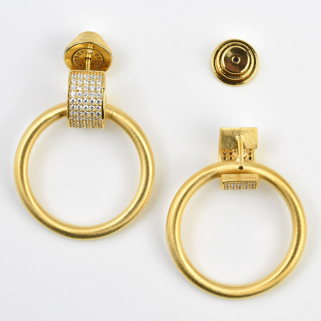 Petit Pave Drop Hoops - Goldmakers Fine Jewelry