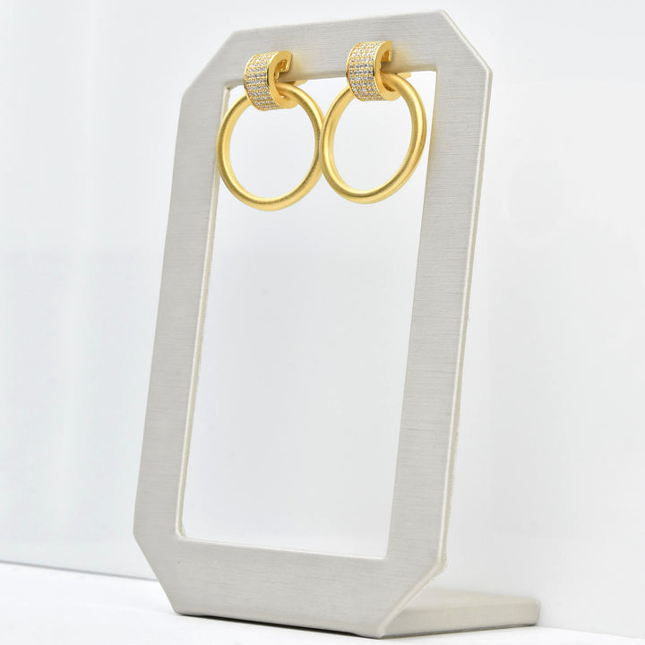 Petit Pave Drop Hoops - Goldmakers Fine Jewelry