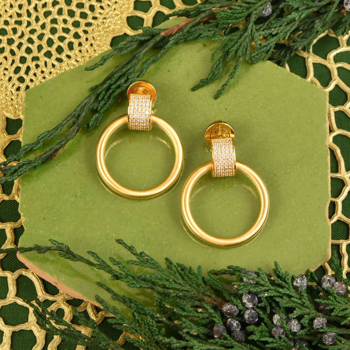 Petit Pave Drop Hoops - Goldmakers Fine Jewelry