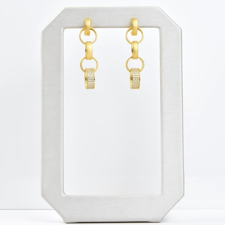 Petit Pave Statement Chain Earrings - Goldmakers Fine Jewelry