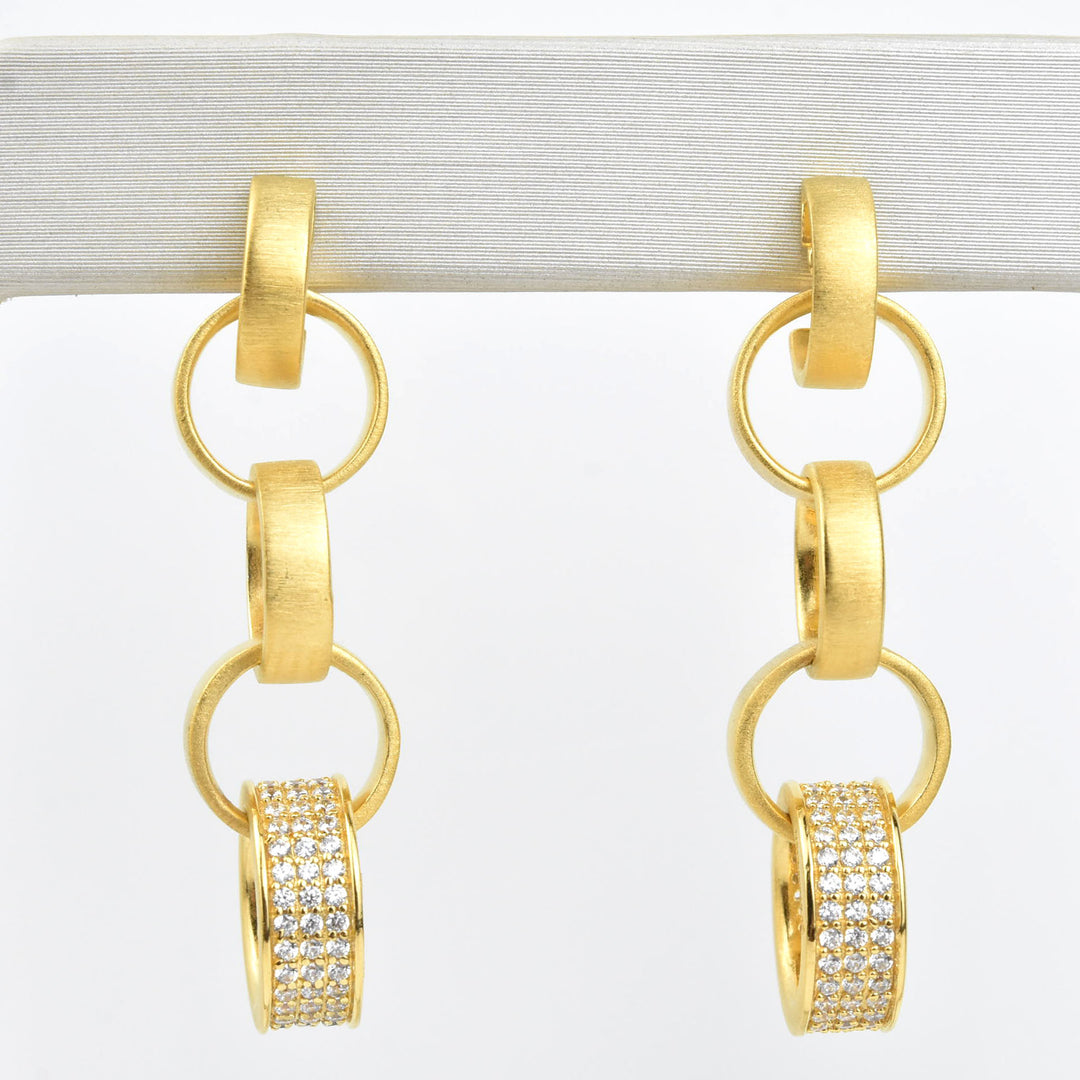 Petit Pave Statement Chain Earrings - Goldmakers Fine Jewelry