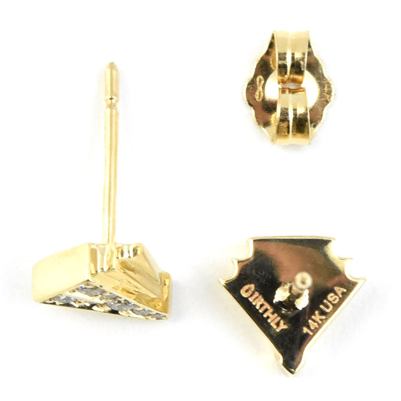 Deco Sans Diamond Fan Earrings, 14k - Goldmakers Fine Jewelry