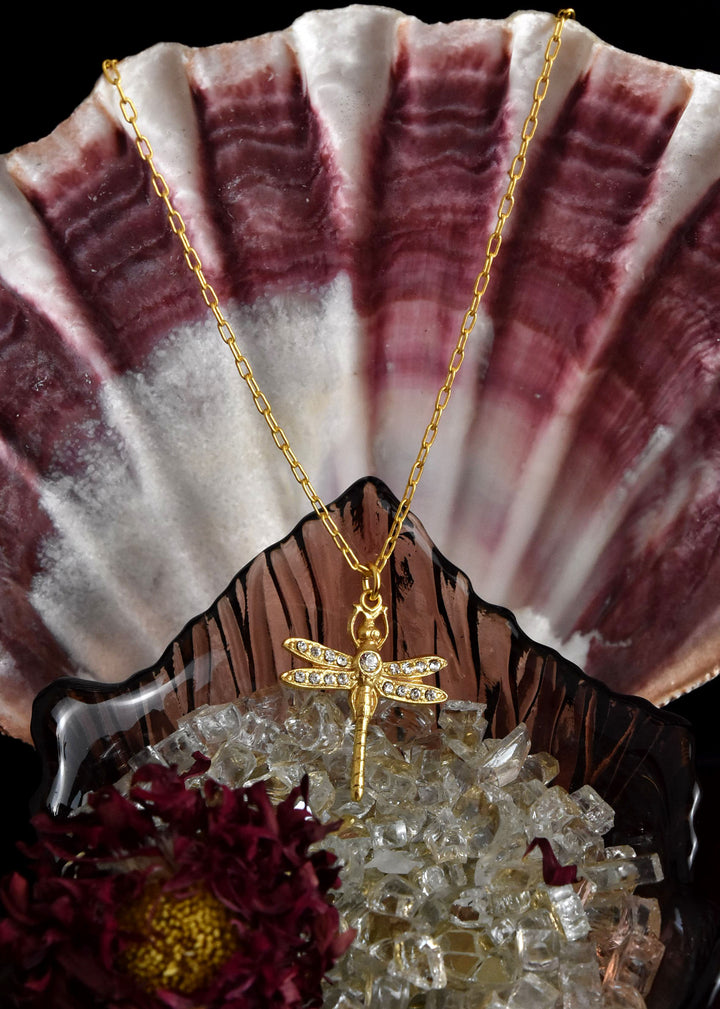 Mini Dragonfly Necklace - Goldmakers Fine Jewelry
