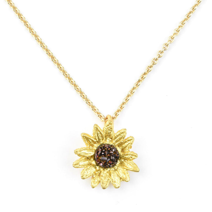 Sunflower Druzy Necklace - Goldmakers Fine Jewelry