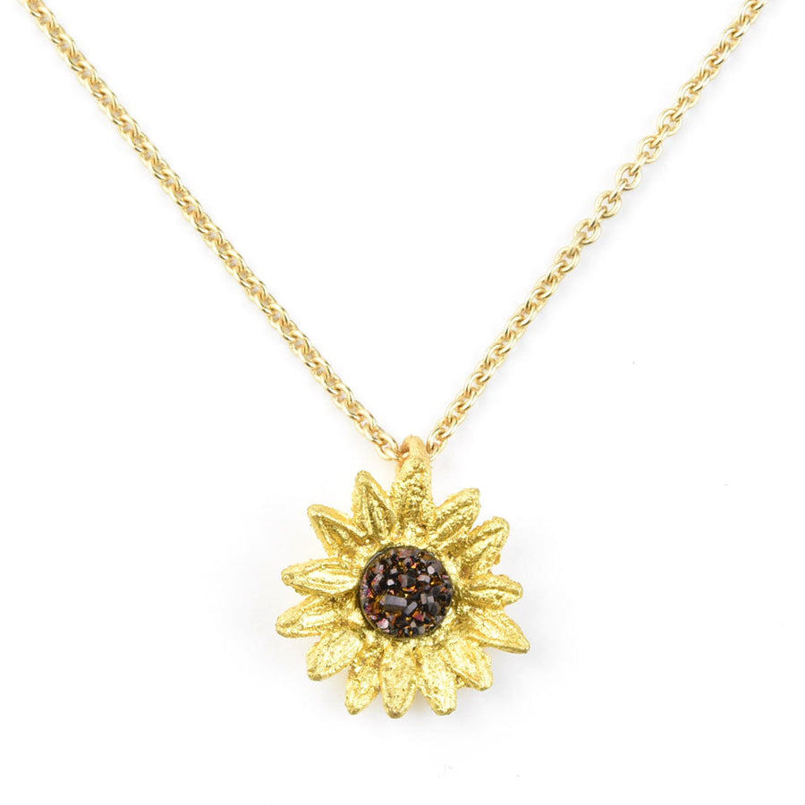 Sunflower Druzy Necklace - Goldmakers Fine Jewelry