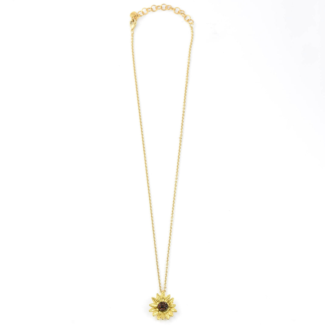 Sunflower Druzy Necklace - Goldmakers Fine Jewelry