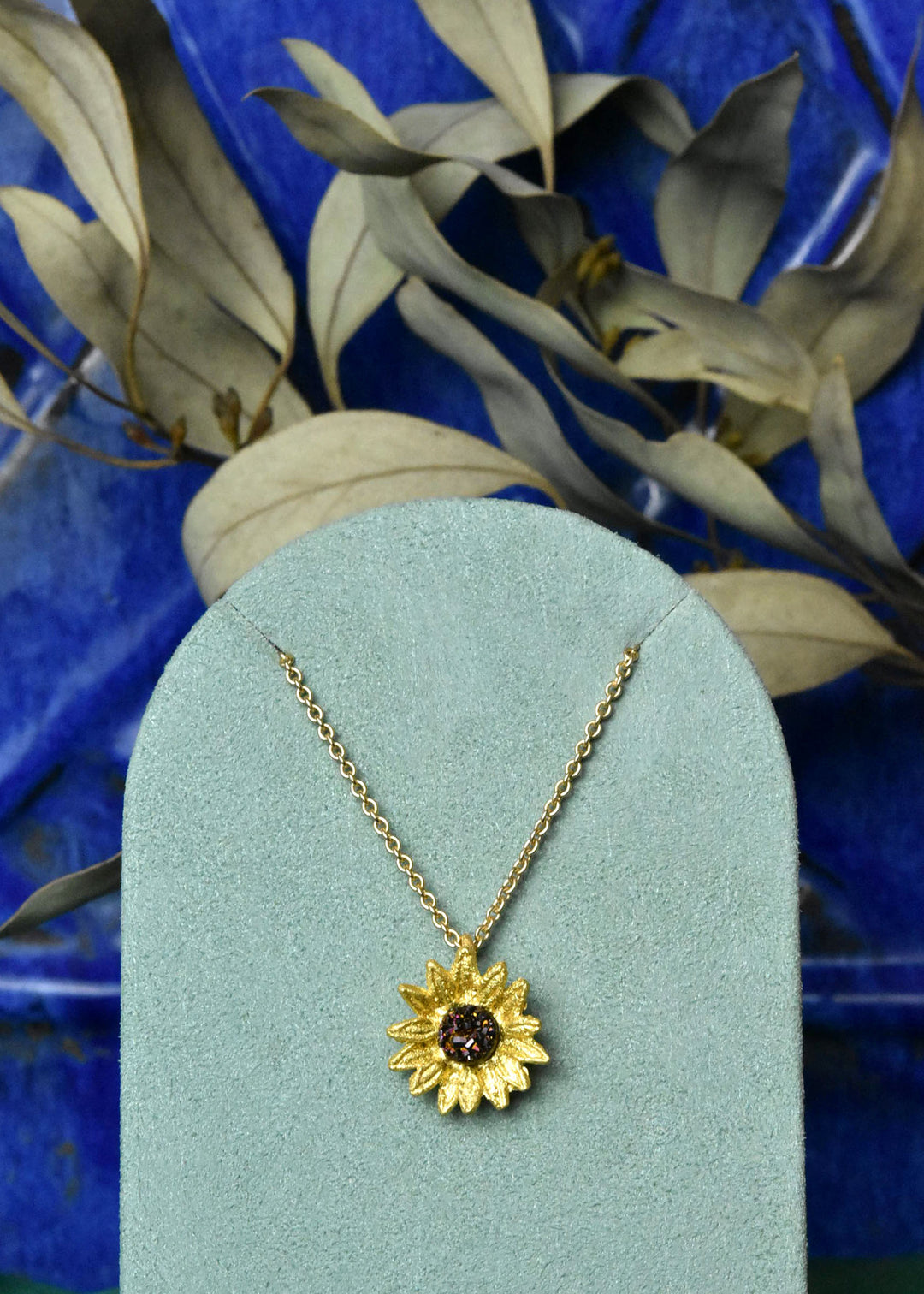 Sunflower Druzy Necklace - Goldmakers Fine Jewelry