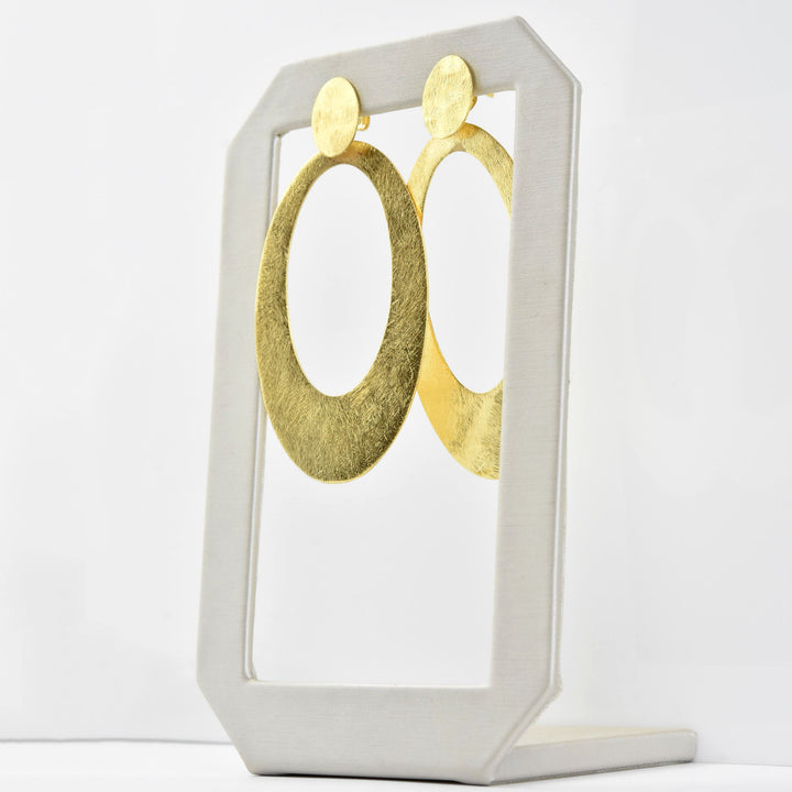 Small Elongated Tejo Earring in Gold Tone - Goldmakers Fine Jewelry