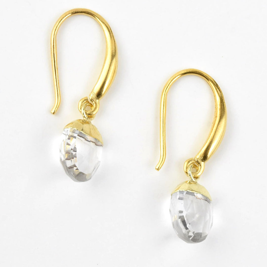 Faceted Crystal Quartz Earrings - Goldmakers Fine Jewelry