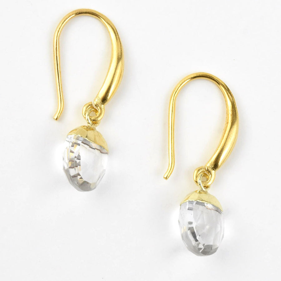 Faceted Crystal Quartz Earrings - Goldmakers Fine Jewelry