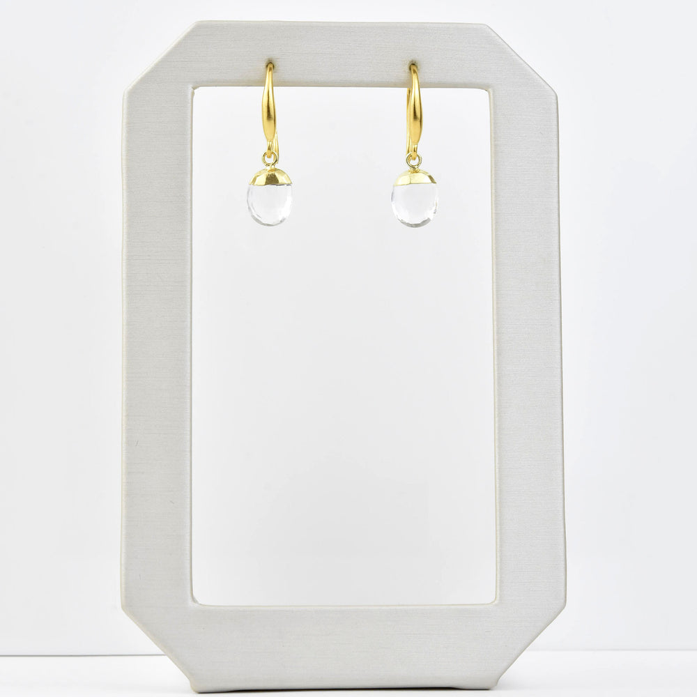Faceted Crystal Quartz Earrings - Goldmakers Fine Jewelry