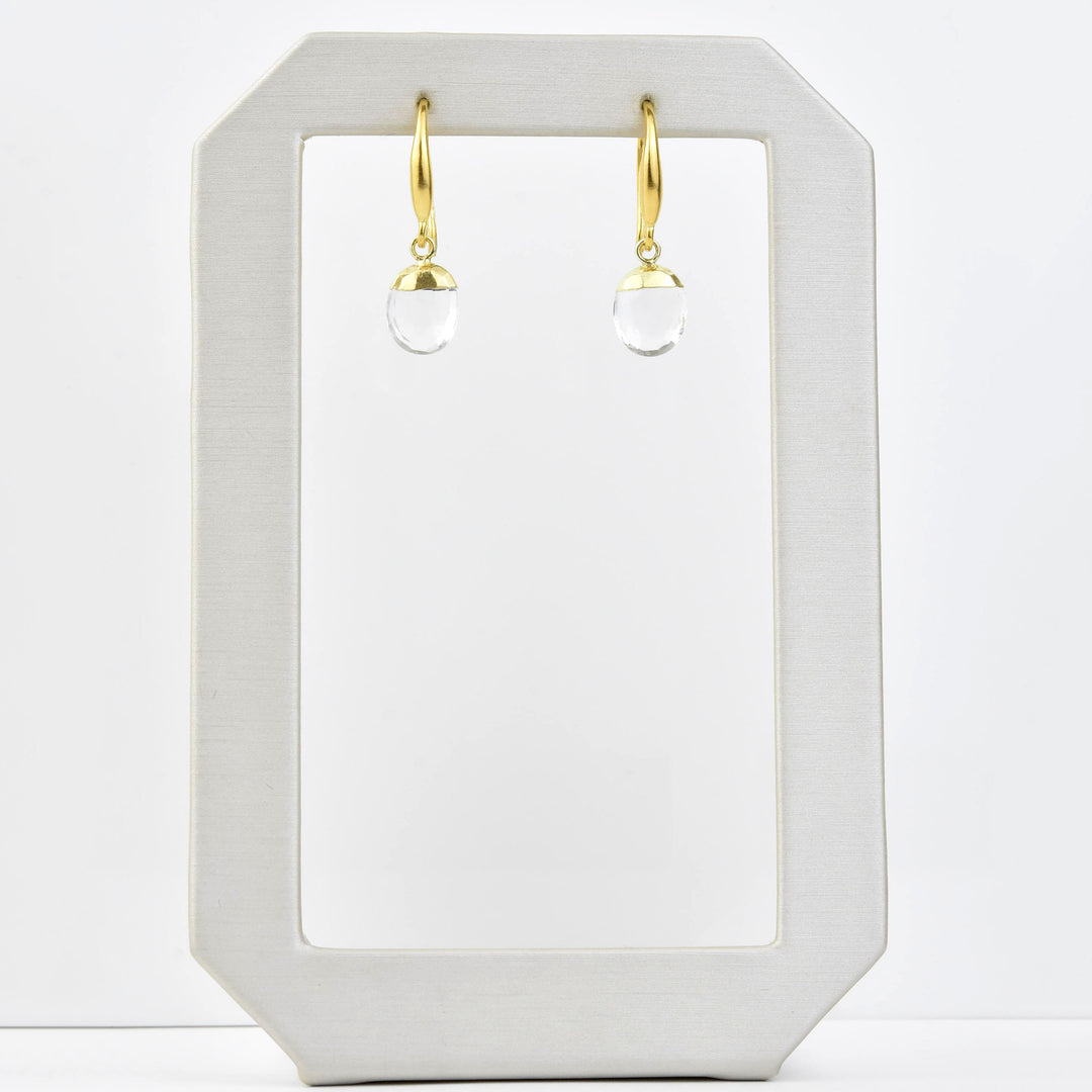 Faceted Crystal Quartz Earrings - Goldmakers Fine Jewelry