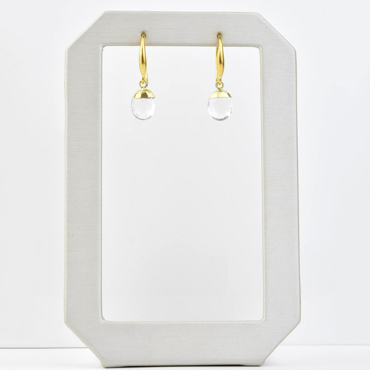 Faceted Crystal Quartz Earrings - Goldmakers Fine Jewelry